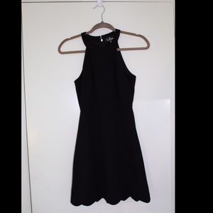 Lulu’s Black Scalloped Hem Skater Dress